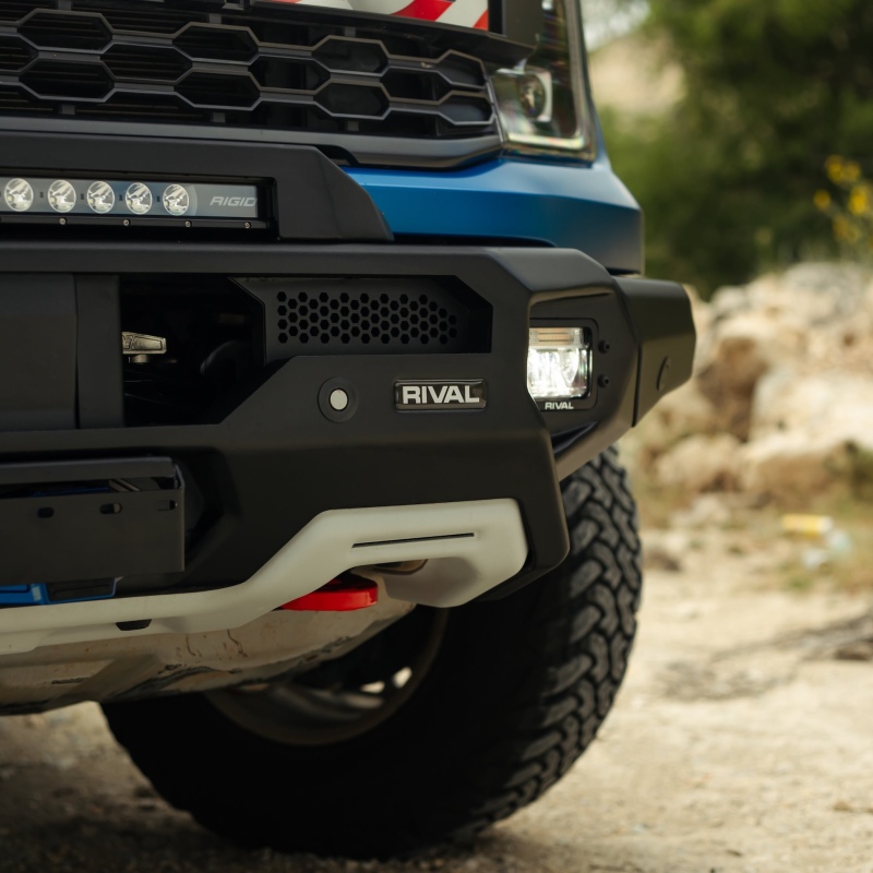 Ford Ranger Raptor Front Bumper - Rival 4x4 - Aluminum w/Winch Mount and Recovery Points - `24-`26